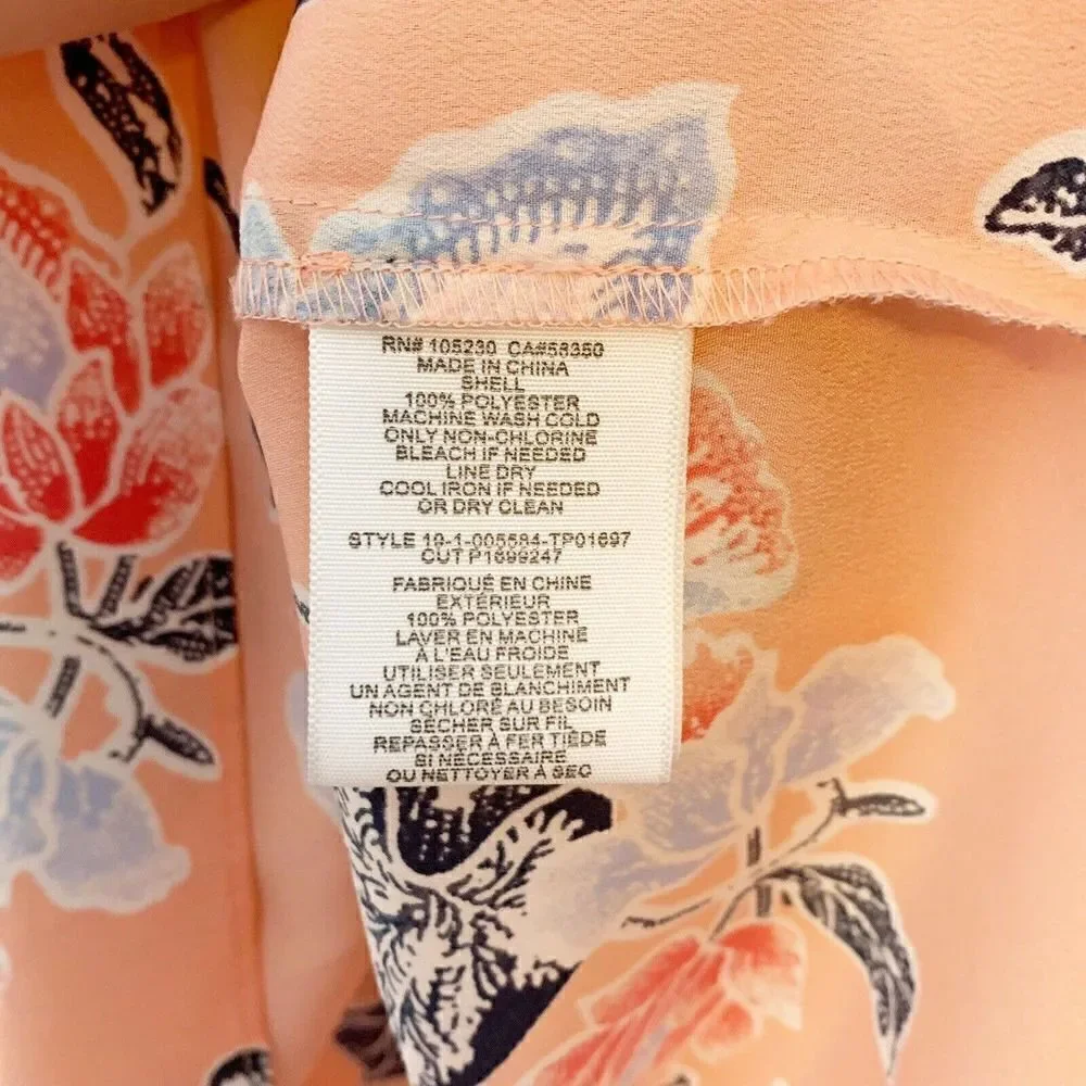 Joie Women’s Crisbell Persimmons Floral Print Flutter Sleeve Blouse NWT Small - Picture 6 of 7